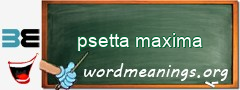 WordMeaning blackboard for psetta maxima